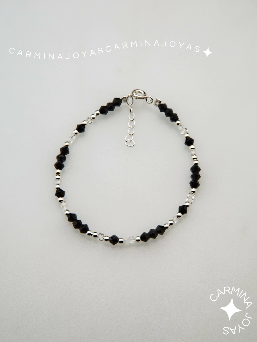 PULSERA PLATA Y CRISTALES CHECOS