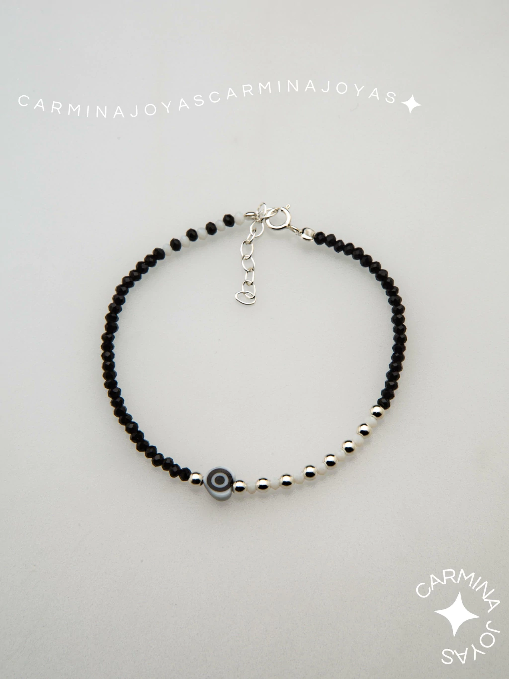 PULSERA PLATA Y CRISTALES CHECOS