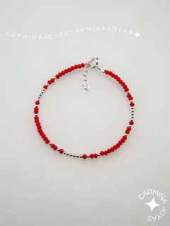 PULSERA PLATA Y CRISTALES CHECOS