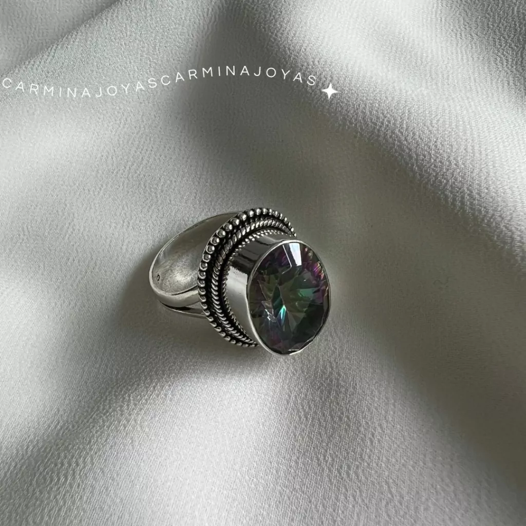 ANILLO PLATA Y TOPACIO MÍSTICO