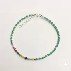 PULSERA PLATA Y CRISTALES CHECOS