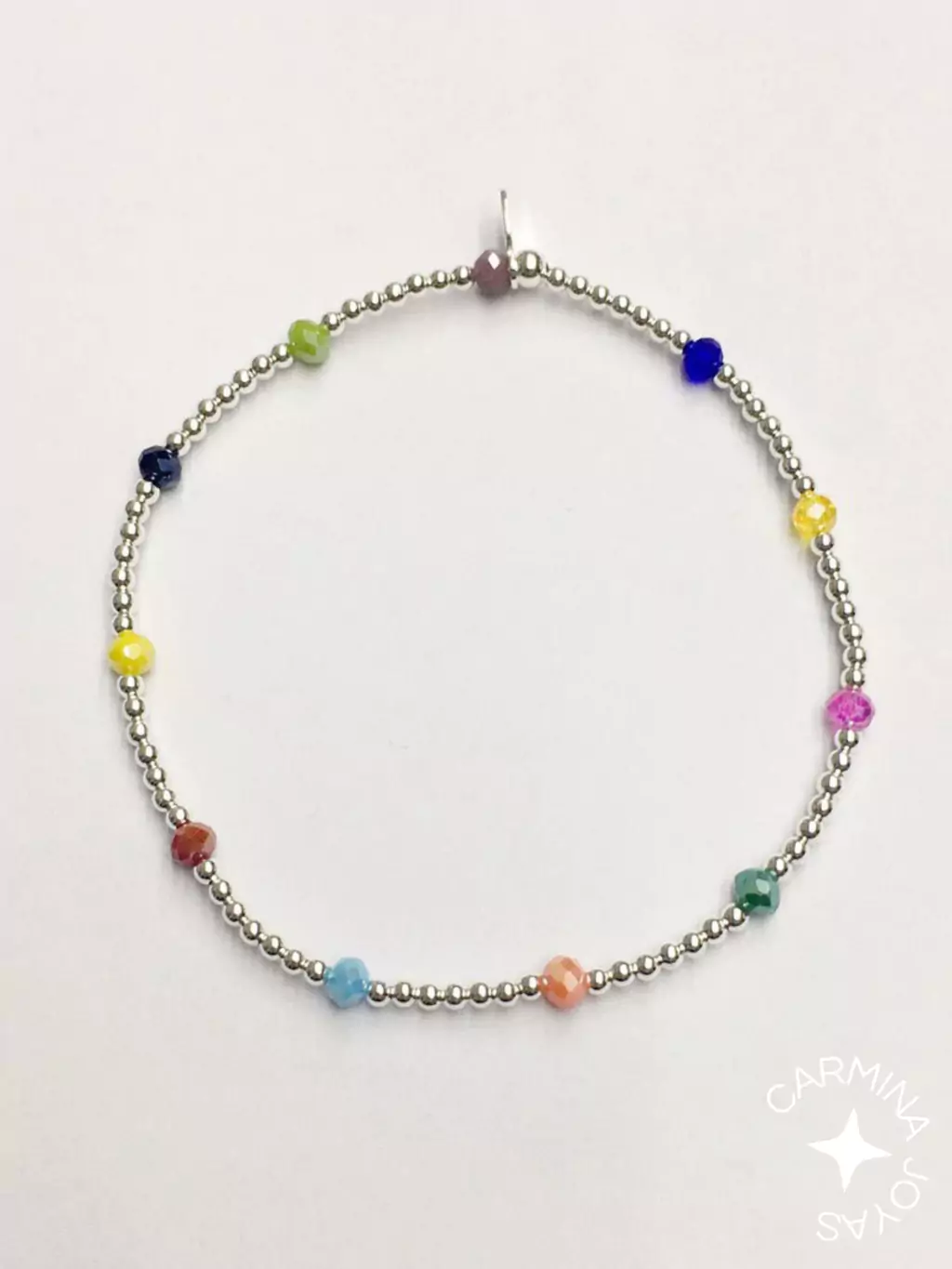 PULSERA PLATA Y CRISTALES CHECOS