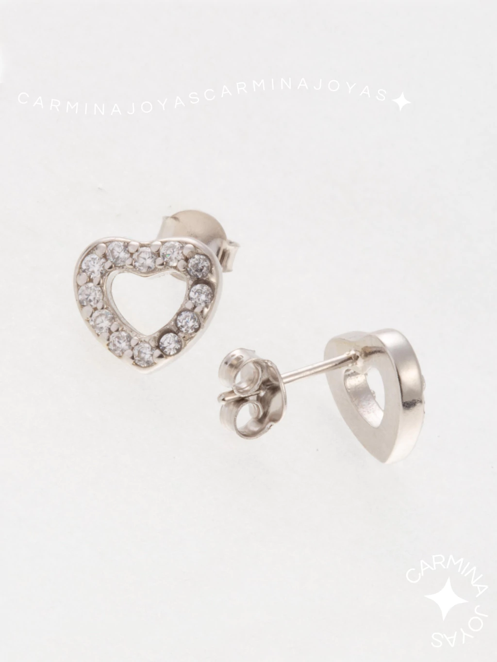 AROS PLATA Y MICRO PAVÉ CORAZONES CALADOS