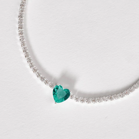 Pulseira de Prata Riviera Coração Acqua - comprar online