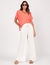 Conjunto Blusa Transpassada Coral e Calça Kimono Off