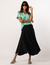 Conjunto Blusa Transpassada Pistache e Saia Midi Eloa Preta na internet