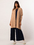 Conjunto regata fendas marinho calça vera preta e cardigan bege - comprar online