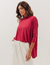 Conjunto Blusa Gola Boba Bordo e Saia Portinari Off White - comprar online