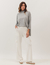 Conjunto Blusa Gola Boba Mescla e Calça Safira Off White na internet