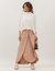 Conjunto Blusa Gola Boba Off White e Saia Elba Bege