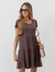 Vestido Curto Manuela Marrom - comprar online