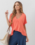 BLUSA CURTA TRANSPASSADA CORAL - comprar online