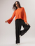 Conjunto Blusa Amelie Terracota e Calça Pantalona Kimono Preta