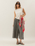 Conjunto Blusa Regata Fendas Off White e Calça Mônaco Mescla - comprar online