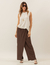 Conjunto Regata Fendas Off White e Calça Chloe Marron na internet