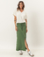 Conjunto Blusa Maria Off White e Saia Portinari Verde Militar
