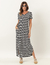 Vestido Longo Com Bolso Listrado Preto - comprar online