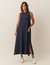 Vestido Longo Clara Azul Marinho - comprar online