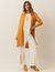 Conjunto Florence Off White e Cardigan Longo Mostarda