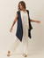 Conjunto Florence Off white com Cardigan Kimono Marinho