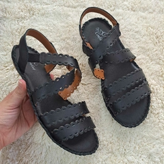 Sandália em couro preto