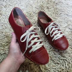 Mocatênis em couro vermelho - comprar online