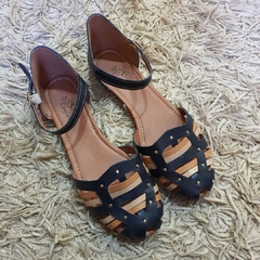 Sandália em tiras marinho/nude - comprar online