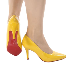 Scarpin verniz amarelo - comprar online