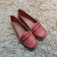 Mocassim em couro coral/vermelho - comprar online