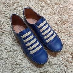Mocatênis em couro azul bic - comprar online