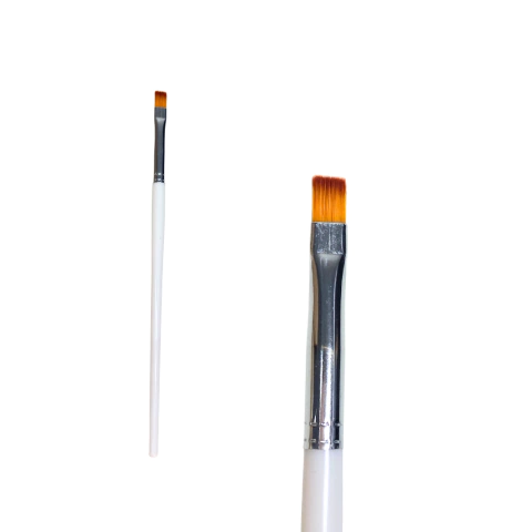 Pincel Língua de Gato Branco Ponta Laranja