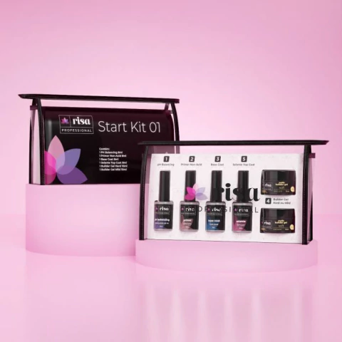 Kit Start Risa - Ph Balancing, Primer Non-Acid, Base Coat, Selante e 2x Gel Hard