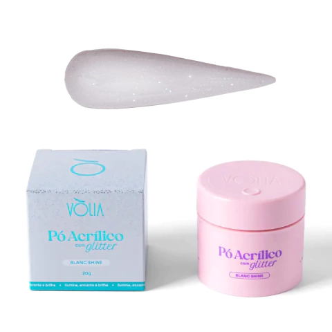 Pó Acrílico com Glitter Blanc Shine Vòlia 20g