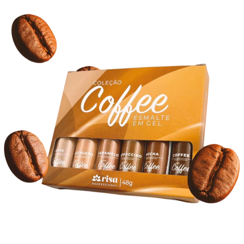 Coleção Coffee 6 Esmaltes em Gel Risa - Tons de Marrom