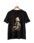 Camiseta preta Lady with a Head Ermine 100% algodão Artilo