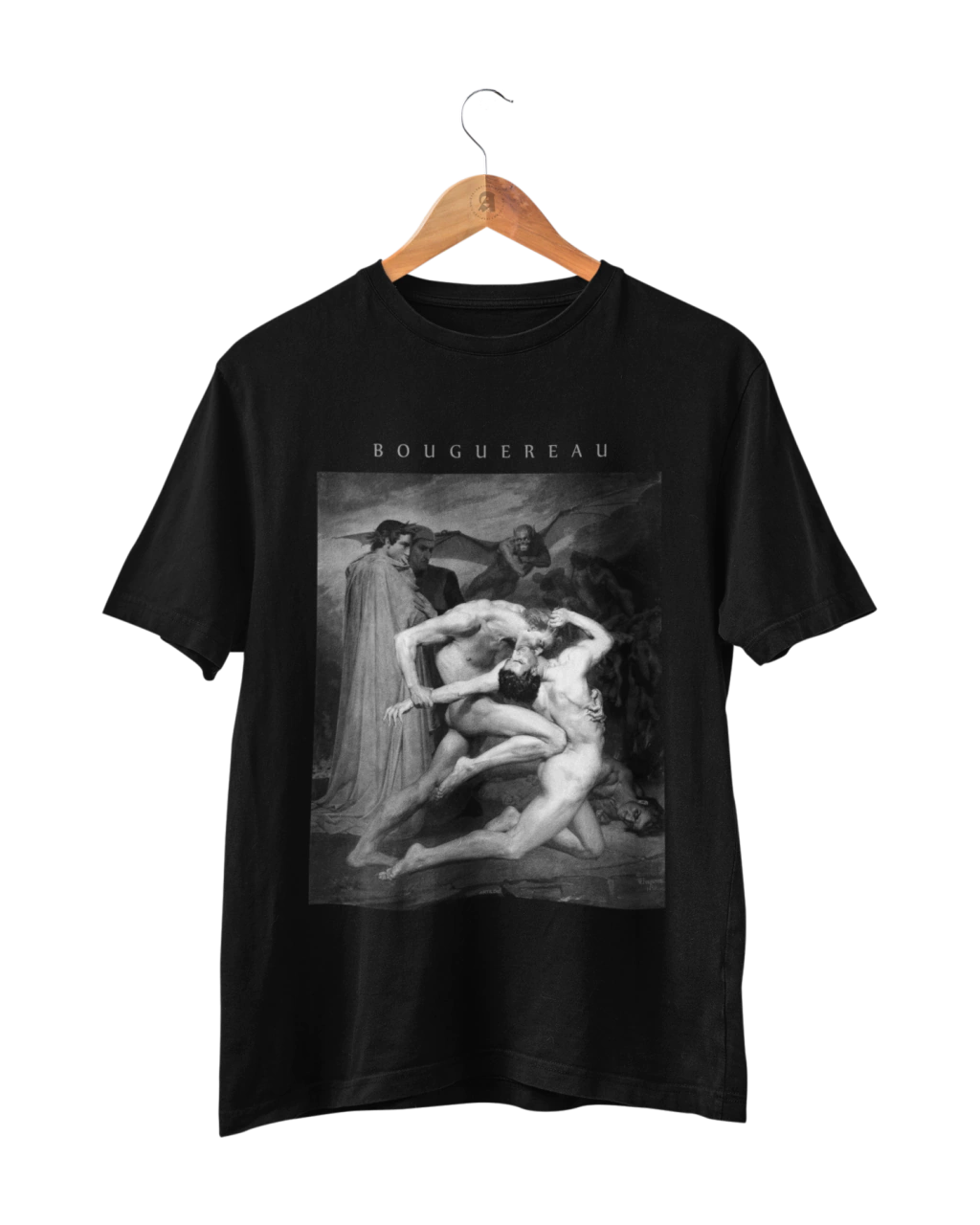 Camiseta Dante e Virgilio no Inferno (Dante and Virgil) Bouguereau Black n´Grey