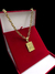 Cordão Maciço Cadeado 10mm + Pingente Letra Banhado Ouro 18k