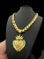 KIT FRISO S 13MM CORDÃO + PINGENTE - BANHADO A OURO