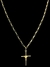 CORDÃO DE OURO MACIÇO MASCULINO CADEADO ALONGADA 60CM + PINGENTE CRUZ FIO 2.9G - GARANTIA VITALICIA - comprar online