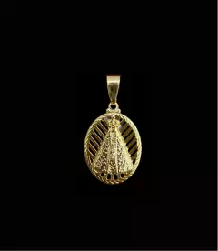 Pingente Nossa Senhora Oval Vazada Fio P (BRUTO) 018 - SEM BANHO