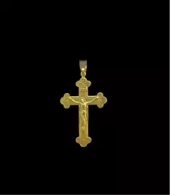 CRUZ CRUCIFIXO CRISTO M - BANHADO A OURO 18K