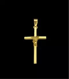 PINGENTE CRUZ FIO G - BANHADO A OURO 18K