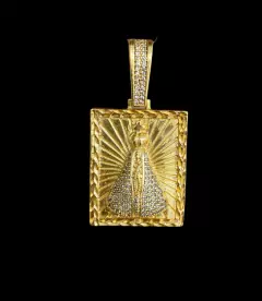 Pingente Nossa Senhora M - BANHADO A OURO 18K
