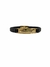 PULSEIRA COURO DEUS É FIEL 13MM - BANHADO A OURO 18K