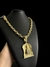 CORDÃO CADEADO 12MM + PINGENTE NOSSA SENHORA - BANHADO A OURO 18K - comprar online