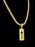 CORDÃO CADEADO DUPLO 5MM + PINGENTE CRUZ PLACA BORDADO - BANHADO A OURO 18K - Elite imports 18k 
