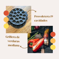 Grillera Verduras mediana+ Provoletera de 19 cavidades