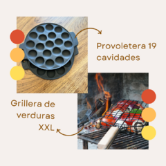 Grillera Verduras XXL + Provoletera de 19 cavidades