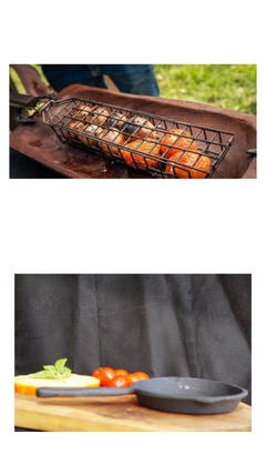Grillera Verduras Mediana + Provoletera de Hierro Fundido - comprar online