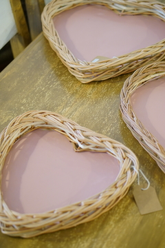Bandeja de mimbre corazon - comprar online